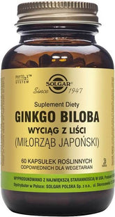 Japansk Ginkgo Biloba-bladuttrekk 60 kapsler SOLGAR